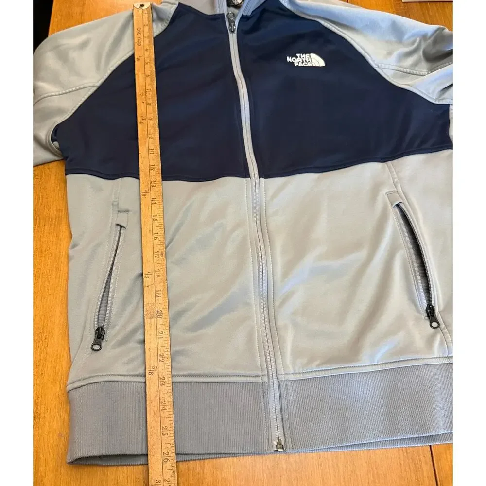 The North Face Tech Full-Zip Fleece Jacket L Gray/Navy GORPcore hiking Outdoor